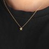 Necklaces Coordonné | Dainty Star Initial Necklace 18K Gold Plated