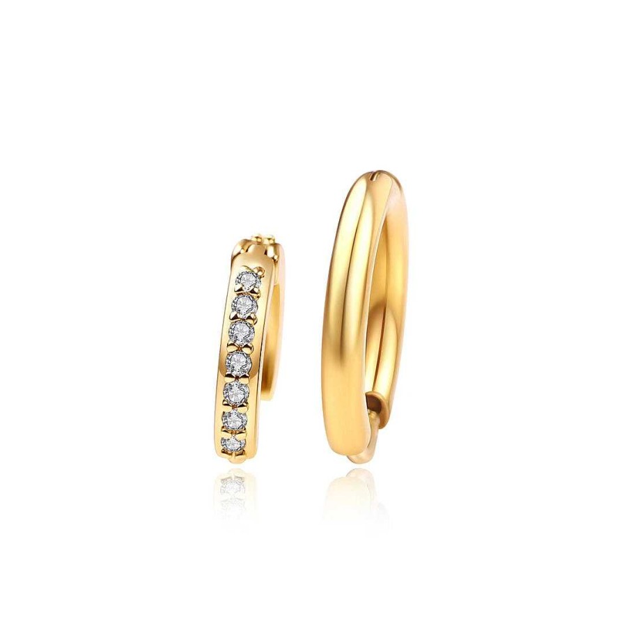 Earrings Coordonné | Huggie Earrings Set 18K Gold Plated