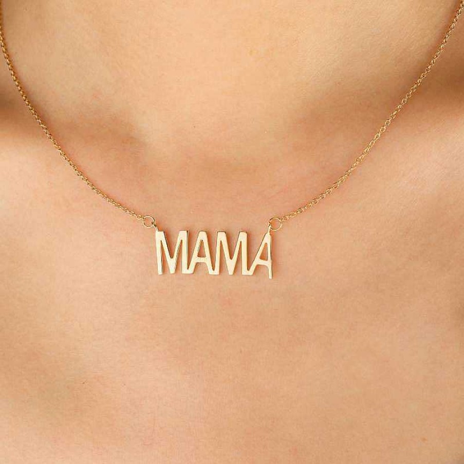 Necklaces Coordonné | Mama Block Necklace 18K Gold Plated