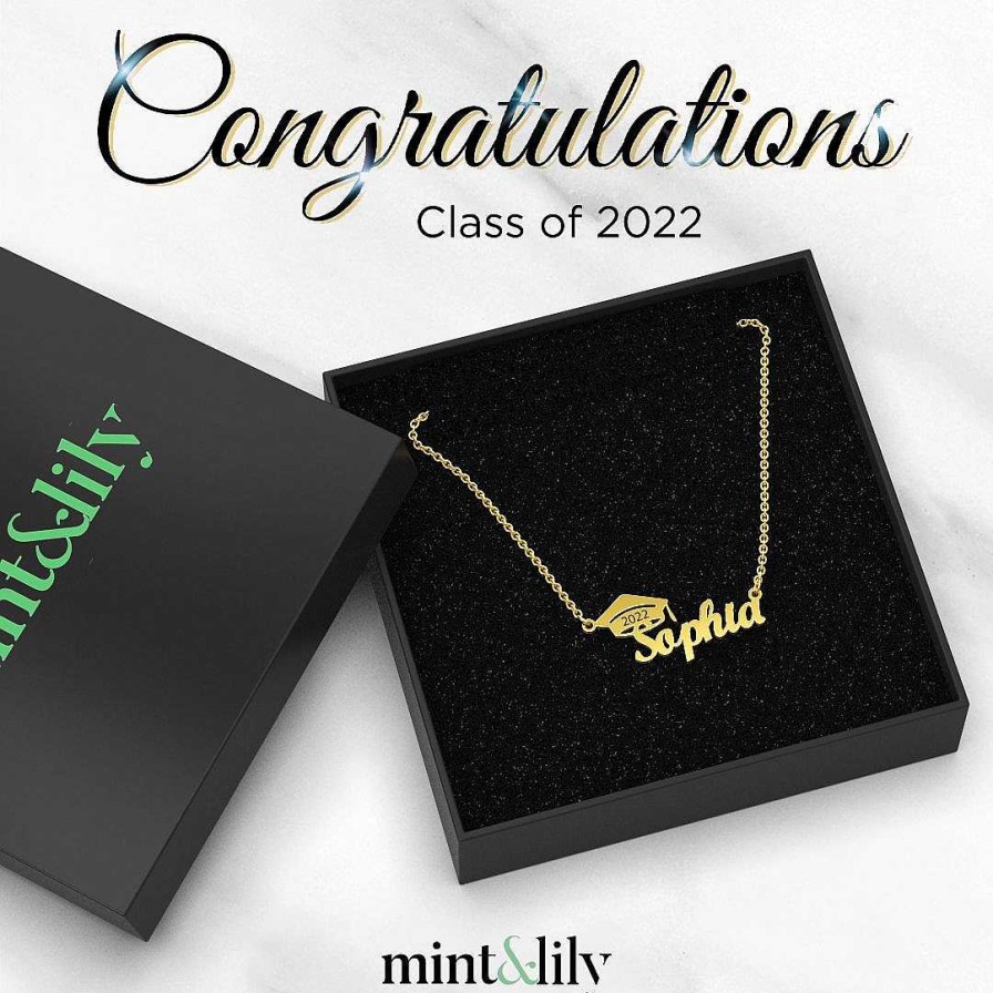 Necklaces Coordonné | Graduation Name Necklace 18K Gold Plated