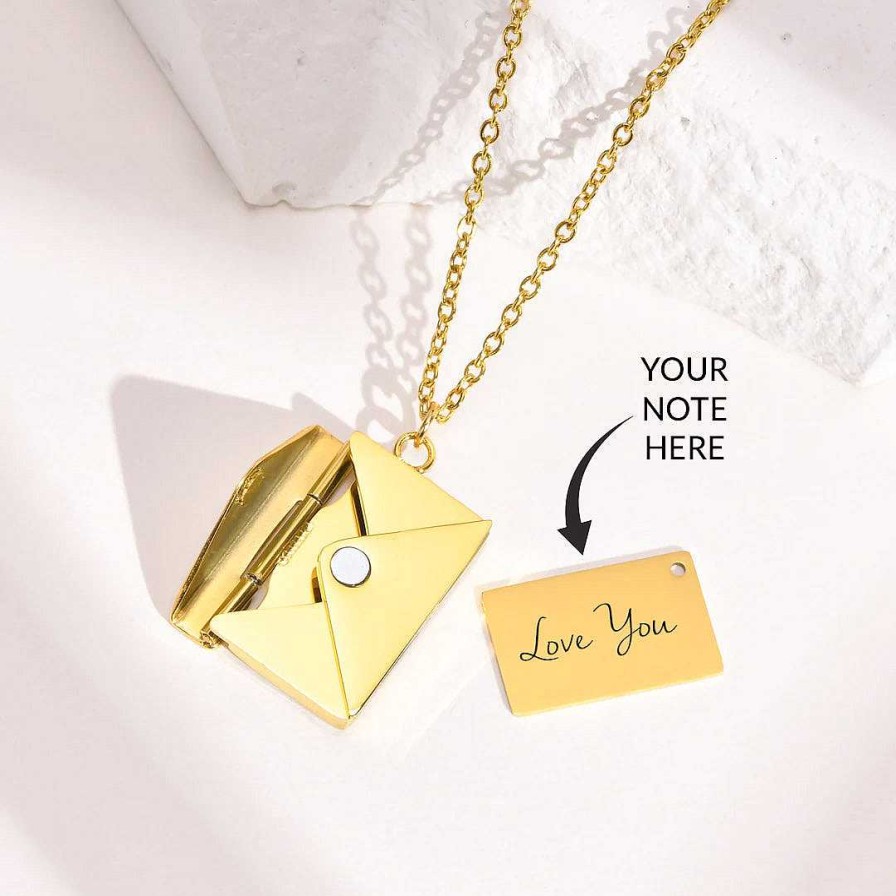 Necklaces Coordonné | Personalized Love Letter Necklace 18K Gold Plated