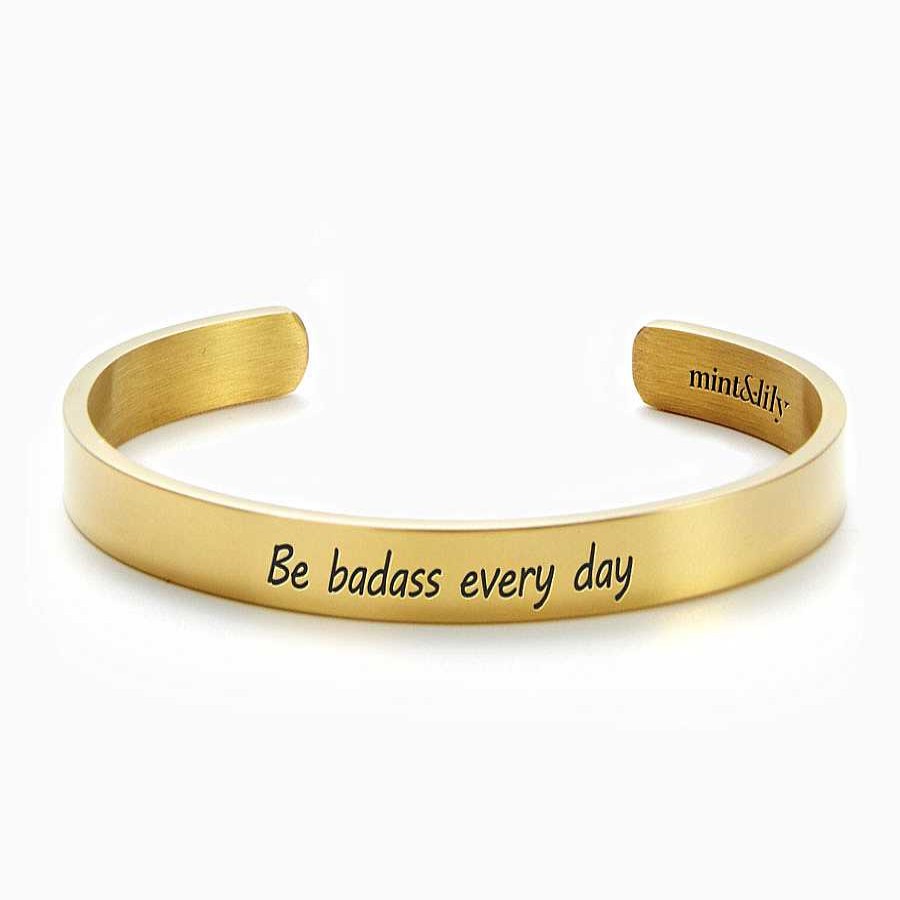 Bracelets & Anklets Coordonné | Be Badass Every Day Personalizable Cuff Bracelet 18K Gold Plated