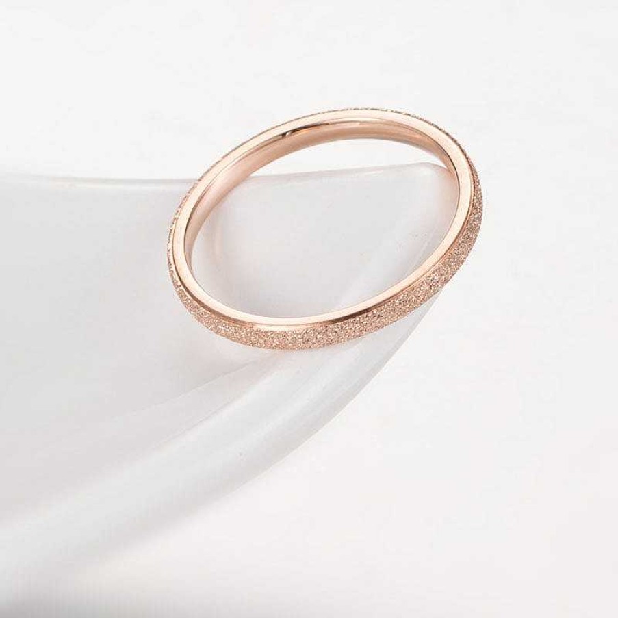 Rings Coordonné | Matte Band Ring 18K Rose Gold Plated