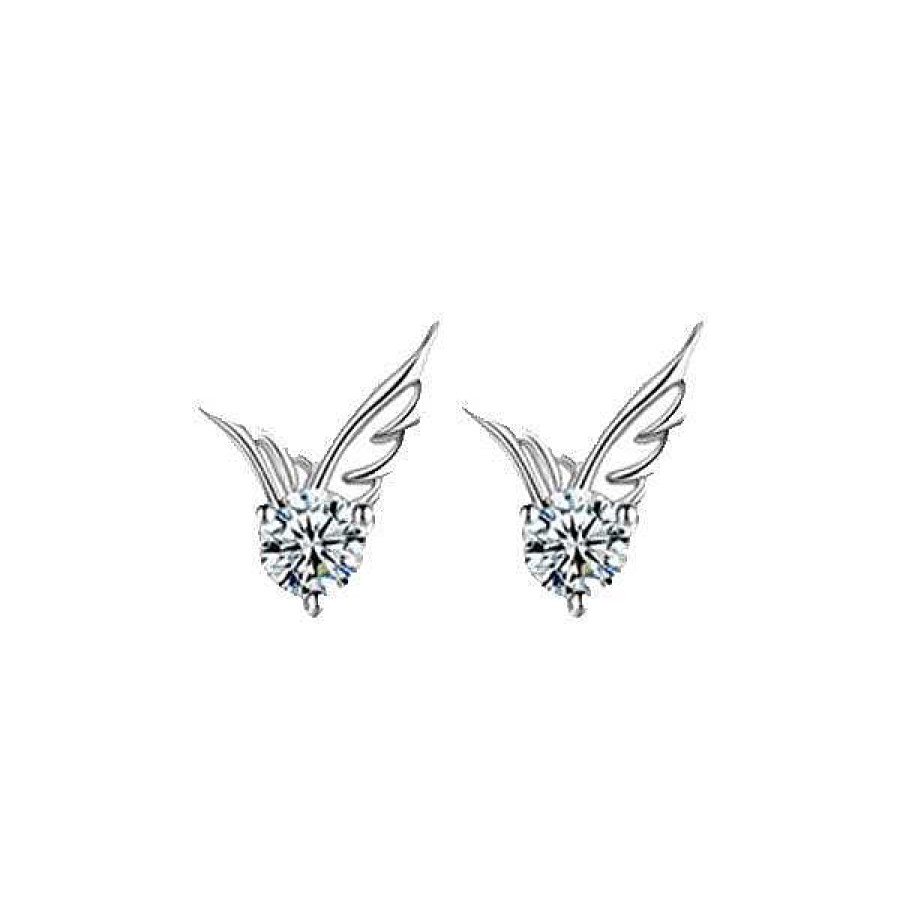 Earrings Coordonné | Angel Wings Plated Earrings Silver