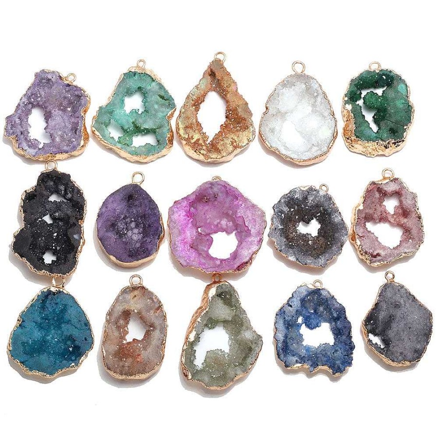 Necklaces Coordonné | Druzy Agate Pendant Necklace Black