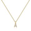 Necklaces Coordonné | Pave Uppercase Initial Necklace 18K Gold Plated