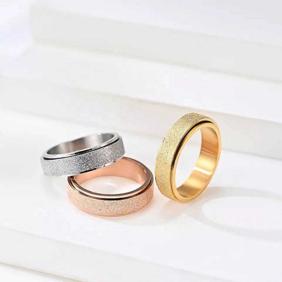 Rings Coordonné | Glitter Spinning Fidget Ring Gold