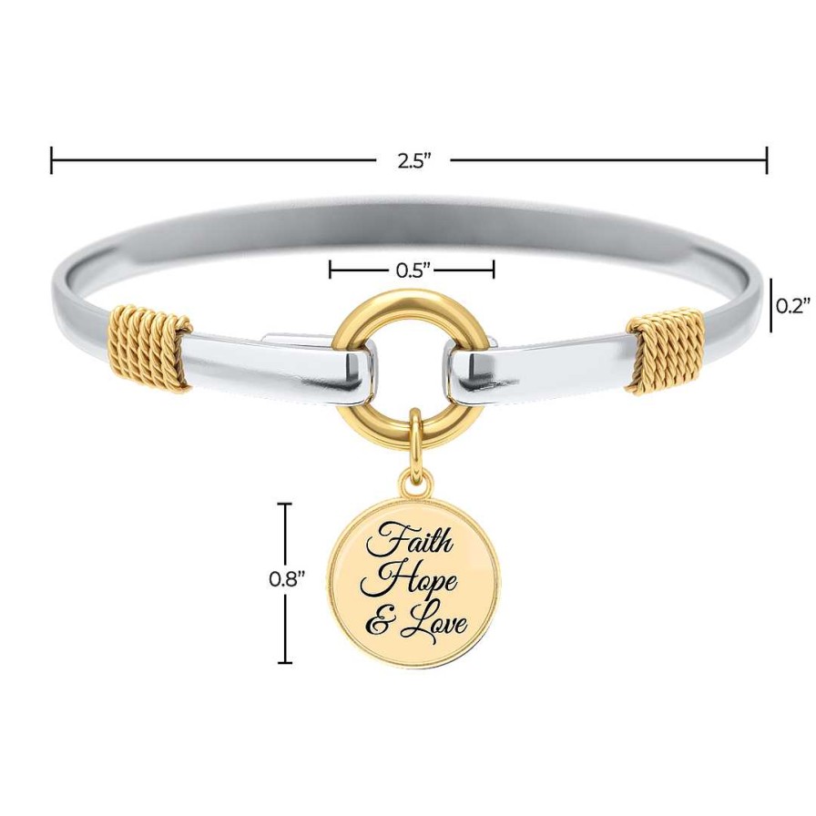 Bracelets & Anklets Coordonné | Faith Hope Love - Two-Tone Custom Charm Bracelet Gold