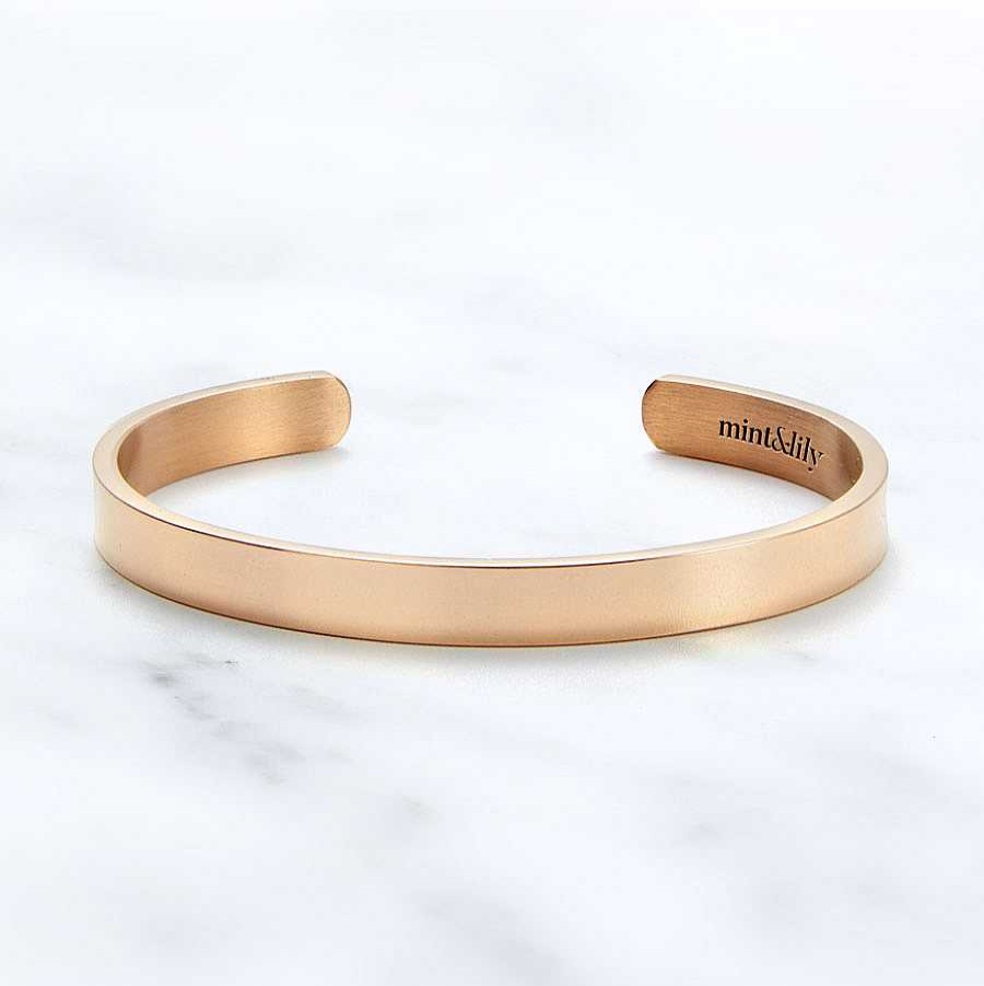 Bracelets & Anklets Coordonné | Swiped Right, Now It'S For Life Personalizable Cuff Bracelet 18K Rose Gold Plated