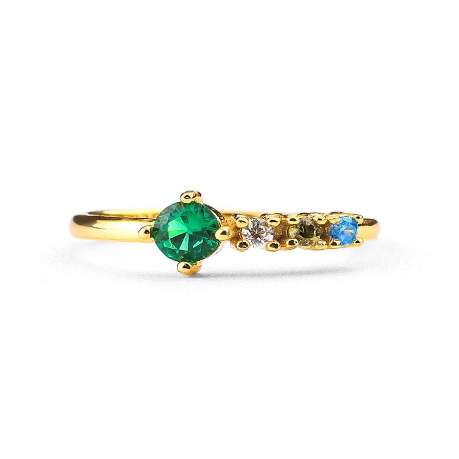 Rings Coordonné | Family Birthstones Ring 18K Gold Vermeil