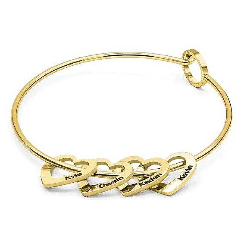 Bracelets & Anklets Coordonné | Personalized Hearts Love Bracelet 18K Gold Plated