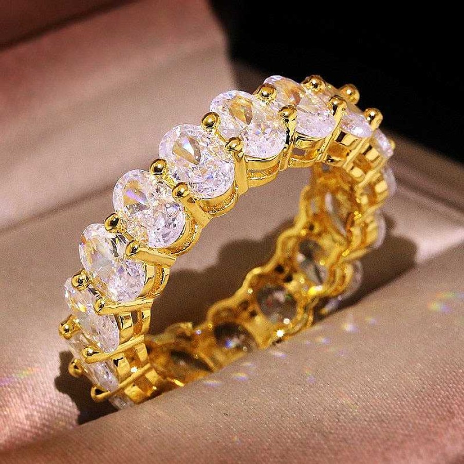 Rings Coordonné | Oval Eternity Ring 18K Gold Plated