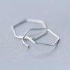 Earrings Coordonné | Hexagon Hoop Earrings Silver