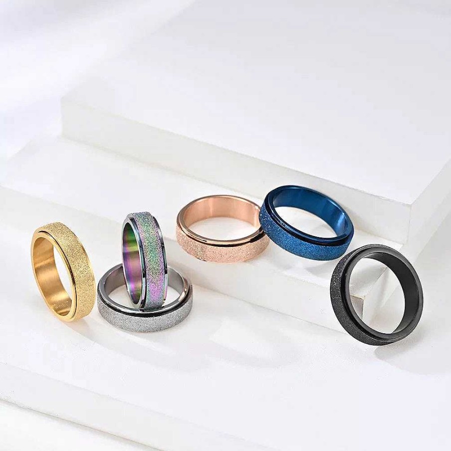 Rings Coordonné | Glitter Spinning Fidget Ring Gold