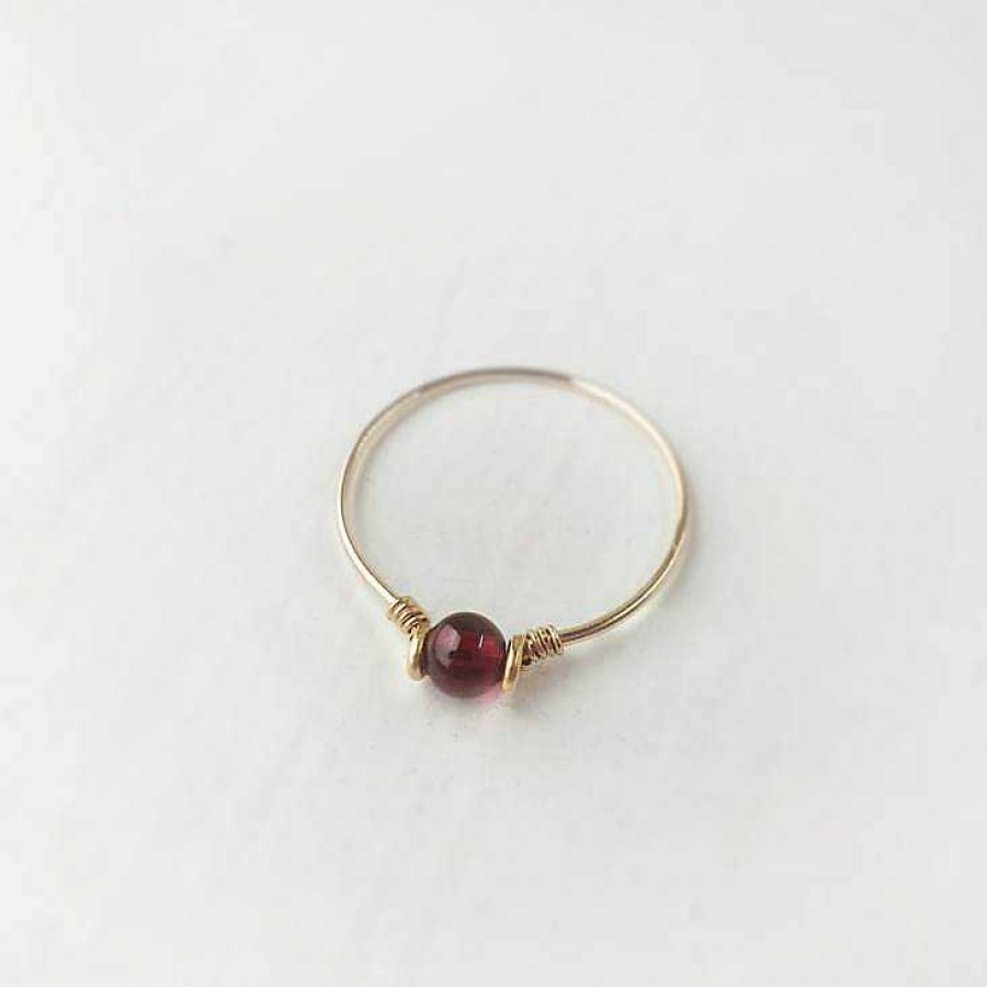 Rings Coordonné | Dainty Round Birthstone Spinning Fidget Ring 18K Gold Plated