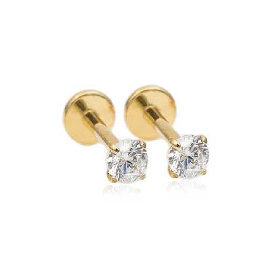 Earrings Coordonné | Crystal Sleeper Earrings Gold