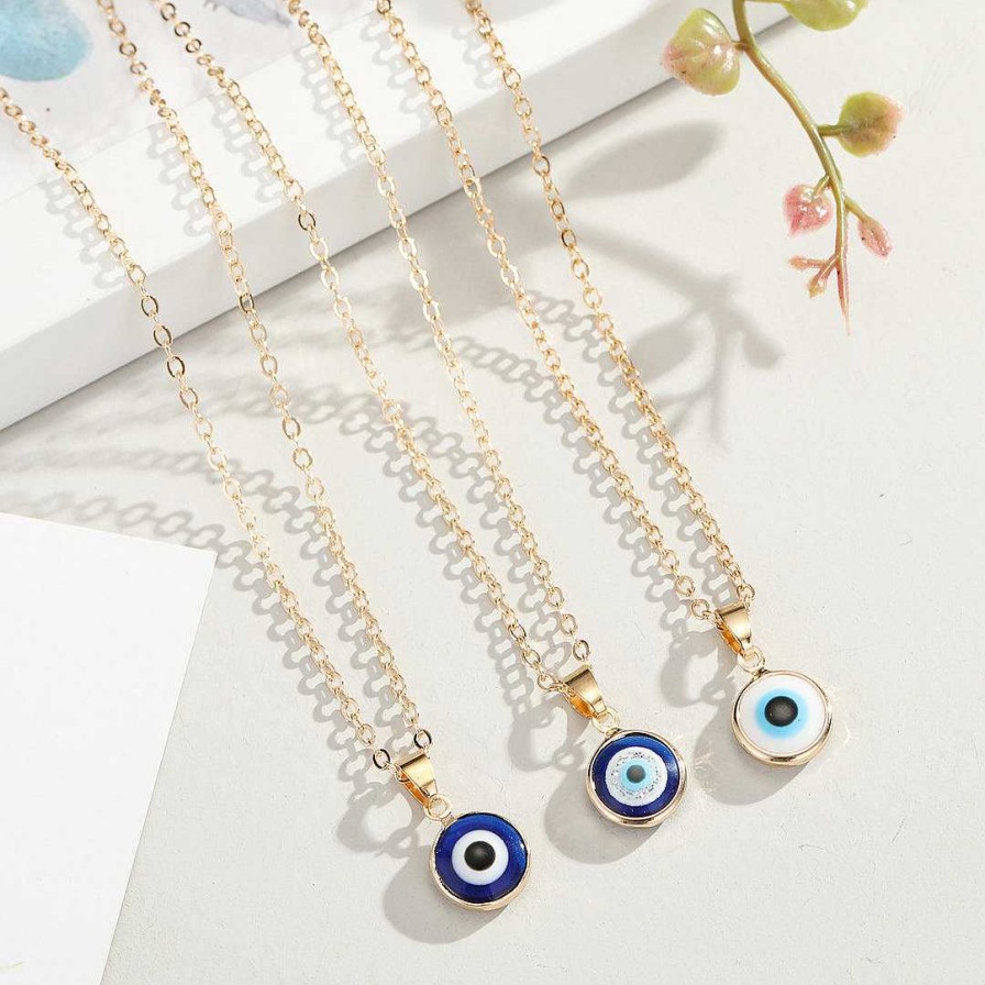 Necklaces Coordonné | Dainty Boho Evil Eye Charm Necklace