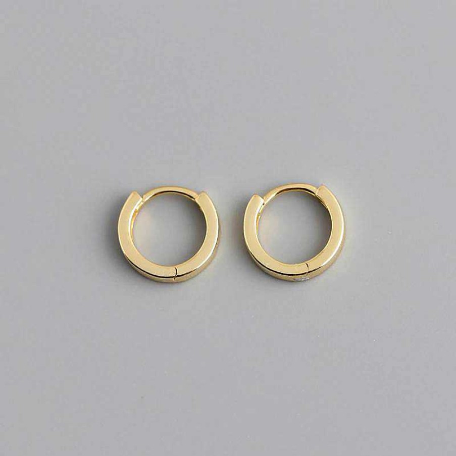 Earrings Coordonné | Block Huggie Earrings 18K Gold Plated