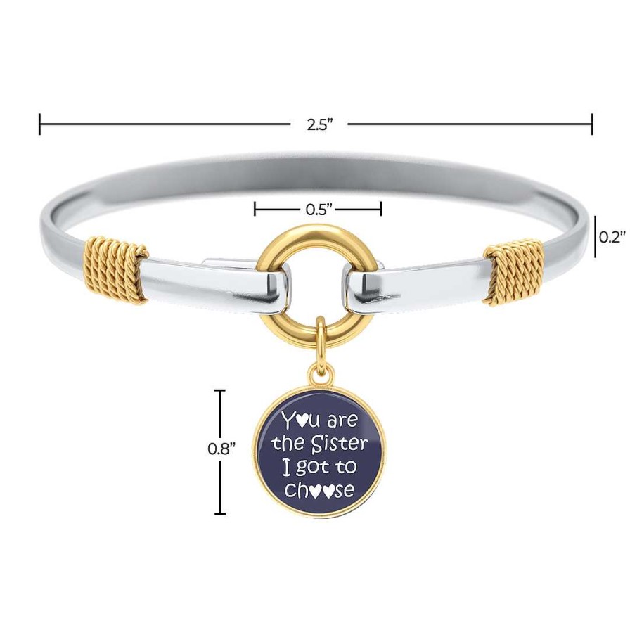 Bracelets & Anklets Coordonné | Sister I Got To Choose Navy - Two-Tone Custom Charm Bracelet Gold