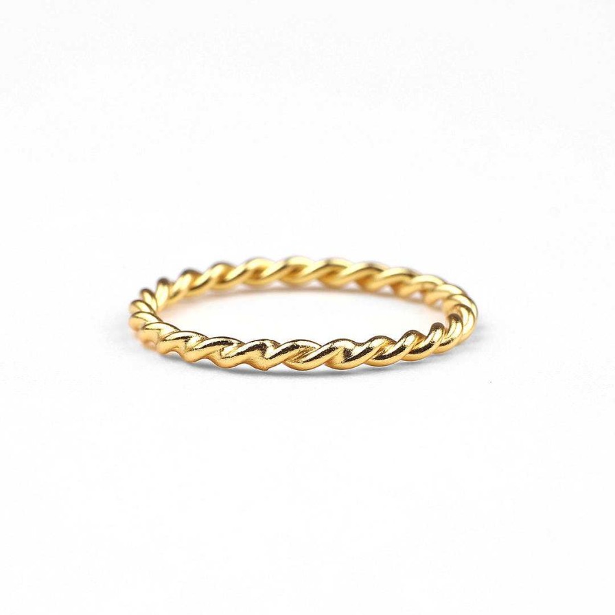 Rings Coordonné | Dainty Braided Ring 18K Gold Over Sterling Silver