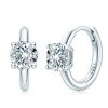 Earrings Coordonné | Moissanite Round Cut Single Stone Huggies