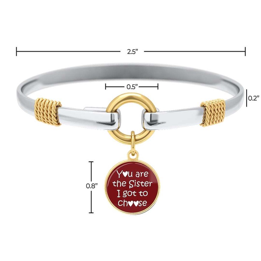 Bracelets & Anklets Coordonné | Sister I Got To Choose Ruby - Two-Tone Custom Charm Bracelet Gold