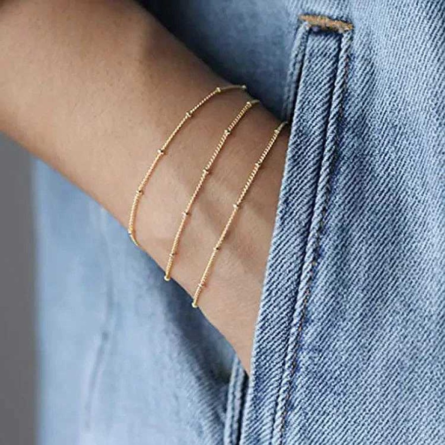 Bracelets & Anklets Coordonné | Triple Layer Satellite Chain Bracelet 18K Gold Plated