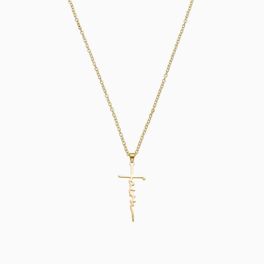 Necklaces Coordonné | Faith Cross Necklace 18K Gold Plated