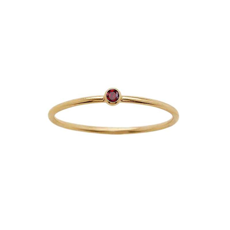 Rings Coordonné | Minimalist Birthstone Stacking Band | Bezel Set Ring Gold