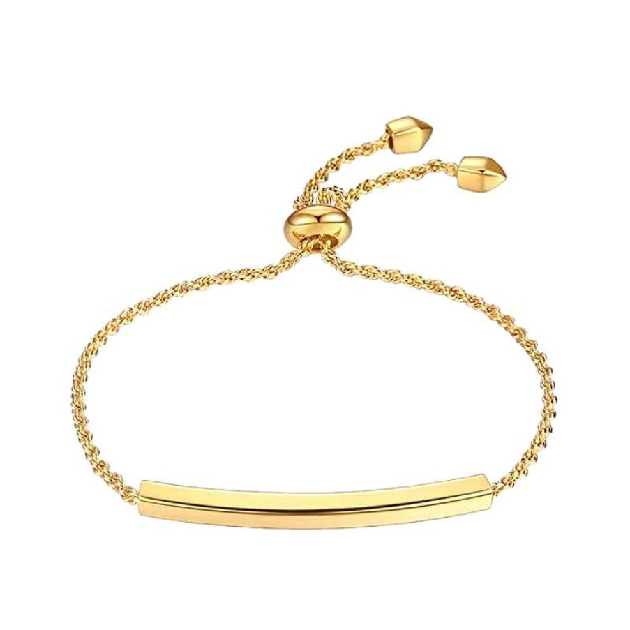 Bracelets & Anklets Coordonné | Gold Bar Rope Bracelet 18K Gold Plated