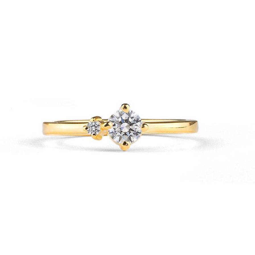 Rings Coordonné | Big & Little Diamond Ring 18K Gold Plated