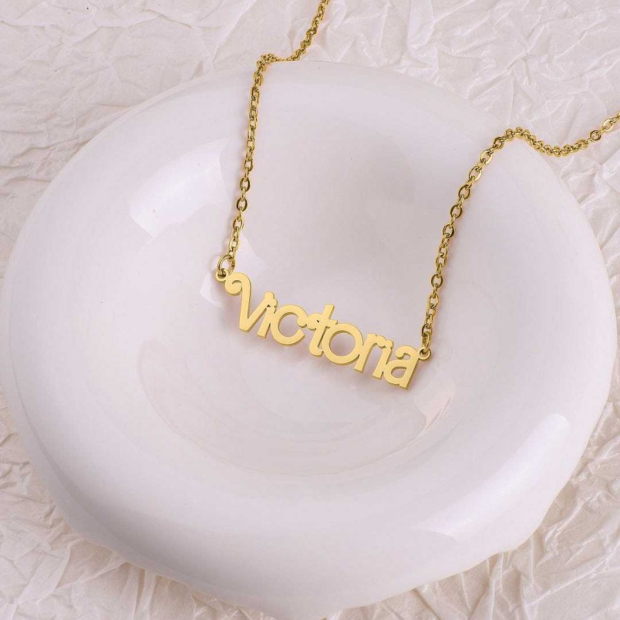 Necklaces Coordonné | Barbie Name Necklace 18K Gold Plated