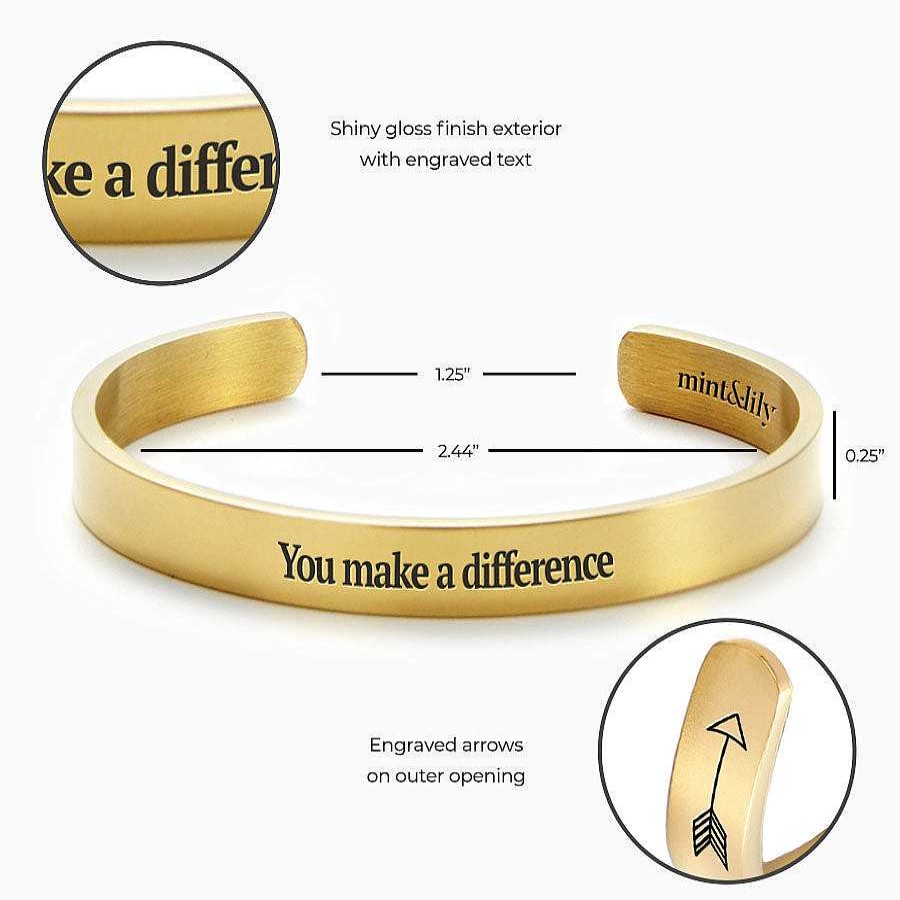 Bracelets & Anklets Coordonné | You Make A Difference Personalizable Cuff Bracelet 18K Gold Plated