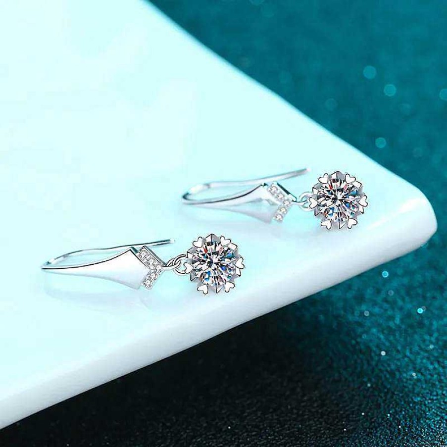 Earrings Coordonné | Moissanite Heart-Set Drop Earrings